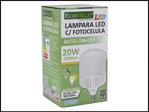FOCO LED CON FOTOCELDA ECOVILLE T80 20W 6500K 0.9FP