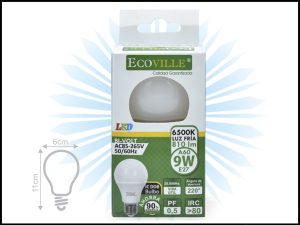 FOCO LED ECOVILLE 3°GENERACION A60 9W 6500K