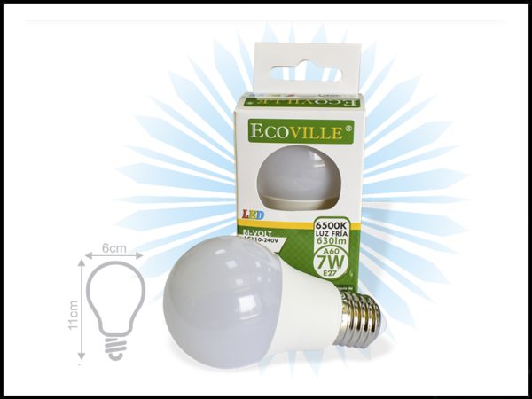 FOCO LED ECOVILLE 3°GENERACION A60 7W 6500K