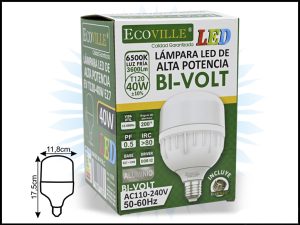 FOCO LED ECOVILLE T120 40W 6500K NUEVO MODELO