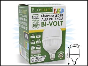 Foco LED Ecoville T140 50W 6500K Nuevo Modelo