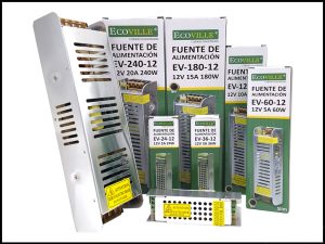 Fuente de alimentación ultradelgada Ecoville 12 V 15 A 180 W entrada 220 V