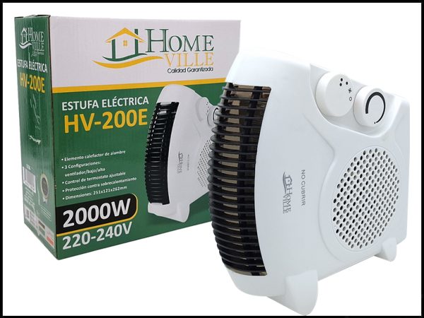 ESTUFA ELECTRICA HOMEVILLE HV-200E 2000W 220 240V