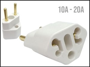 Ficha adaptadora Brasil 10/20A blanco Bob Love