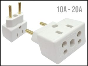 FICHA ADAPTADORA BRASIL 20/10A BLANCO BOB ESP)