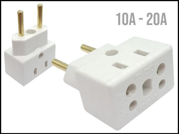 FICHA ADAPTADORA BRASIL 20/10A BLANCO BOB ESP)