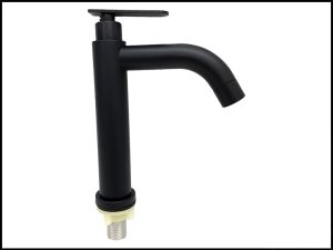 Canilla de ½ pulgada para lavatorio de agua fría, color negro, modelo EC30630.