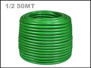 Manguera Viqua de mantenimiento transparente en rollo de 1/2 pulgada, 50 metros, color verde.