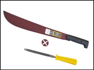 MACHETE CORNETA M/PLAST. ROJO 20" + LIMA