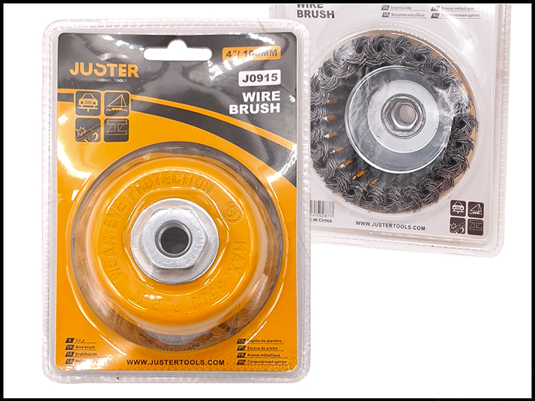 CEPILLO DE ACERO COPA 4" JUSTER J0915 TRENZADO