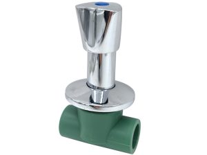 LLAVE DE PASO VERDE 25MM LARGO CR C/CAMP TF